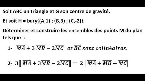 Barycentre : exercice sur les ensembles de points .