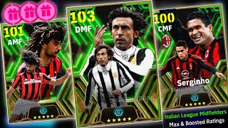 Upcoming Monday Italian Leauge Midfielders Pack In eFootball 2024 Mobile | Boosted Ratings ?