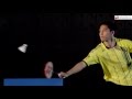 Badminton: Schieben Rückhand (seitlich)