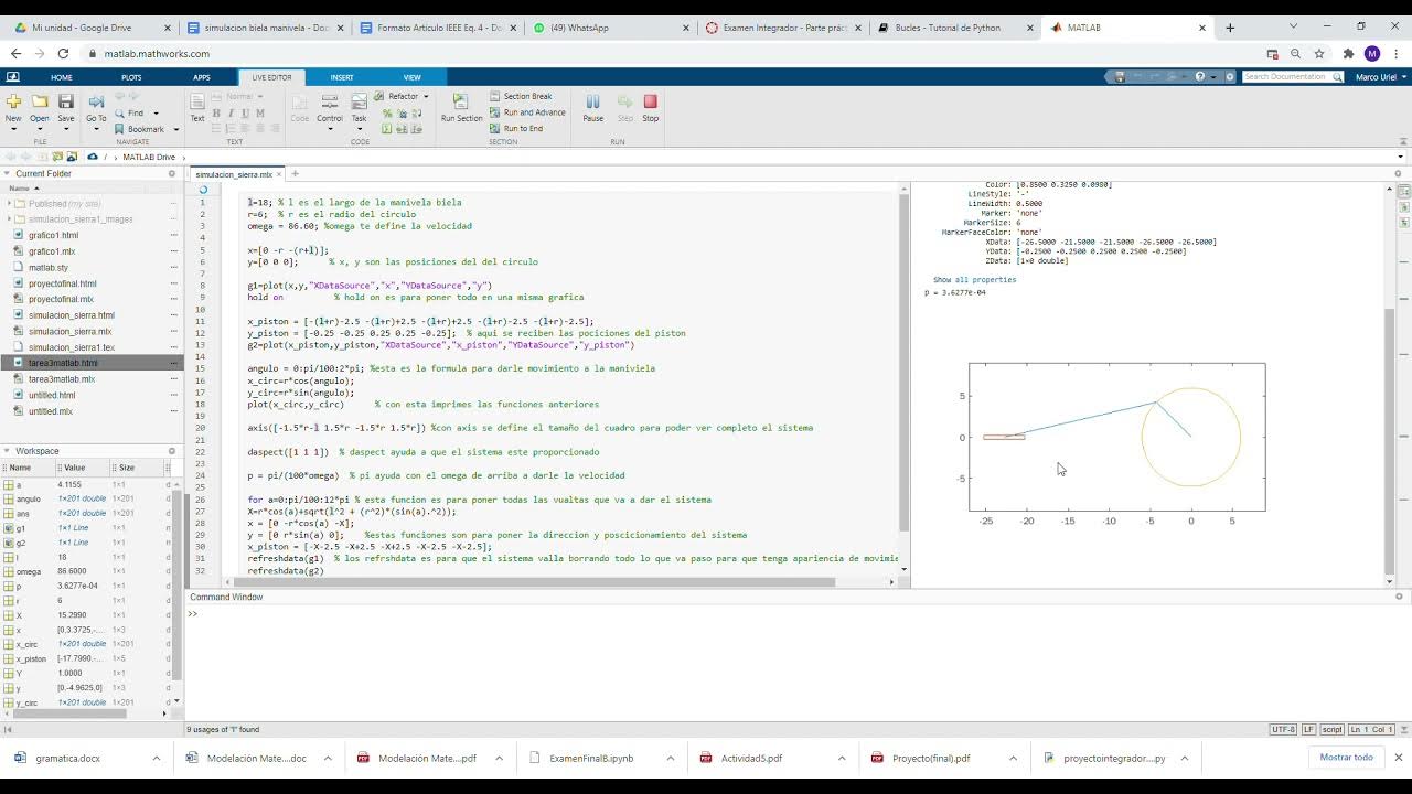 simulacion sierra matlab - YouTube