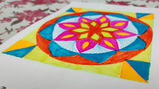 Colorful Square Mandala Coloring for Adults - Stress Relief @radiantramola