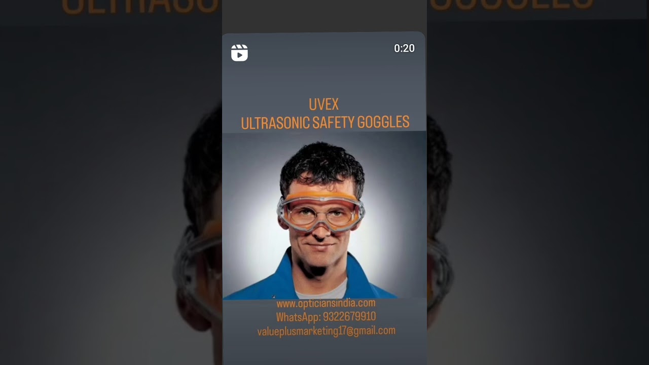 UVEX  (GERMANY) ULTRASONIC COMFORT SAFETY GOGGLES. (Over Specs)
