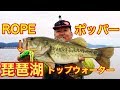 【琵琶湖】【ROPE ロペ】広大な琵琶湖からポッパーでバスを探し出せ！バス釣り トップウォーター バイトシーン  ラインスラック