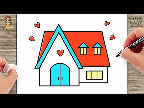 How To Draw A House, Draw A House,drawing for kids,easy scenery for kids,for  Begginers, how to draw and colour,oil pastels - video Dailymotion