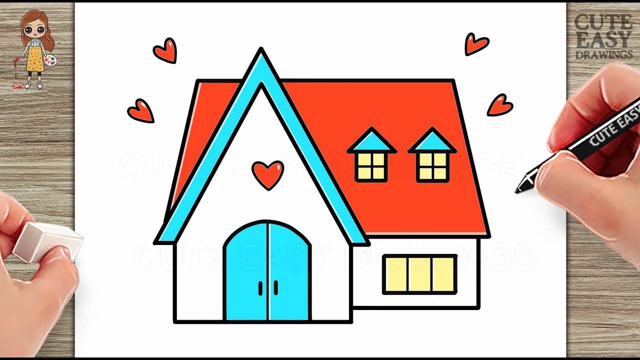 How To Draw A House Easy Step By Step YouTube