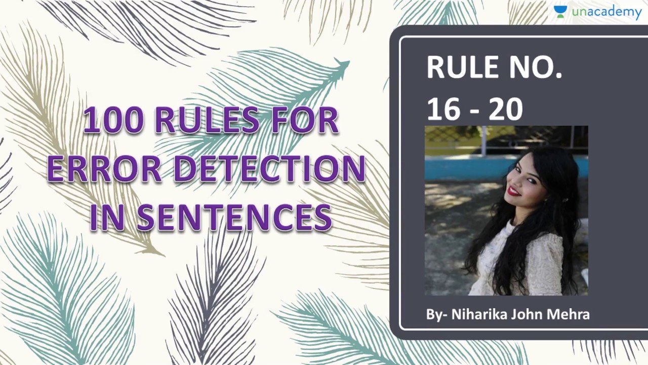 100 Rules for Error Detection in Sentences in Hindi Rule 16 to 20 by
