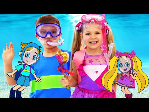 Diana and Roma Funny Swim Story Cartoon for Kids