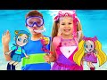 Diana and roma funny swim story cartoon for kids