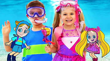 Diana and Roma Funny Swim Story Cartoon for Kids