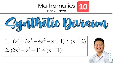 How to Divide Polynomials using Synthetic Division | Dividing Polynomials | Grade 10