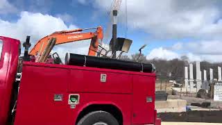 Cruising past Element Collective workforce housing construction site Madison WI