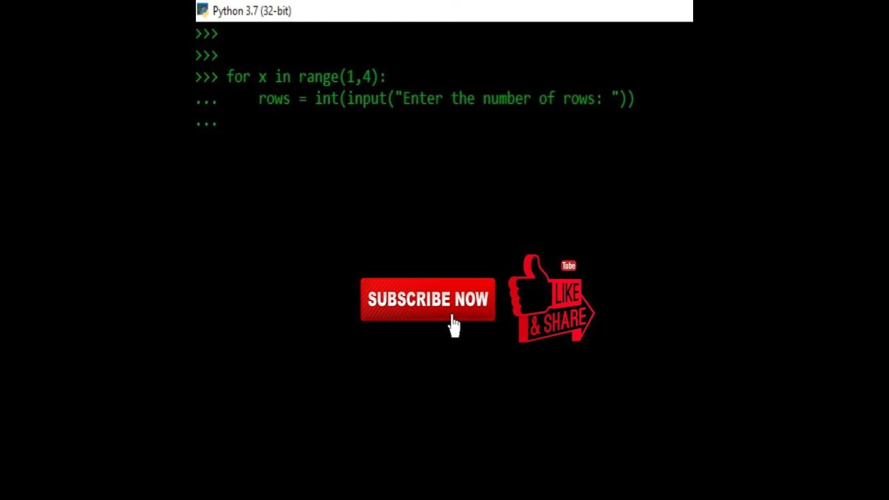 How to Print Half pyramid of Numbers ( 123 ) using Python language ...