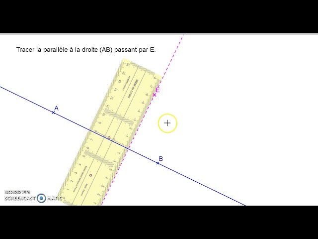 Comment tracer une droite parallèle avec une réquerre (cycle 3