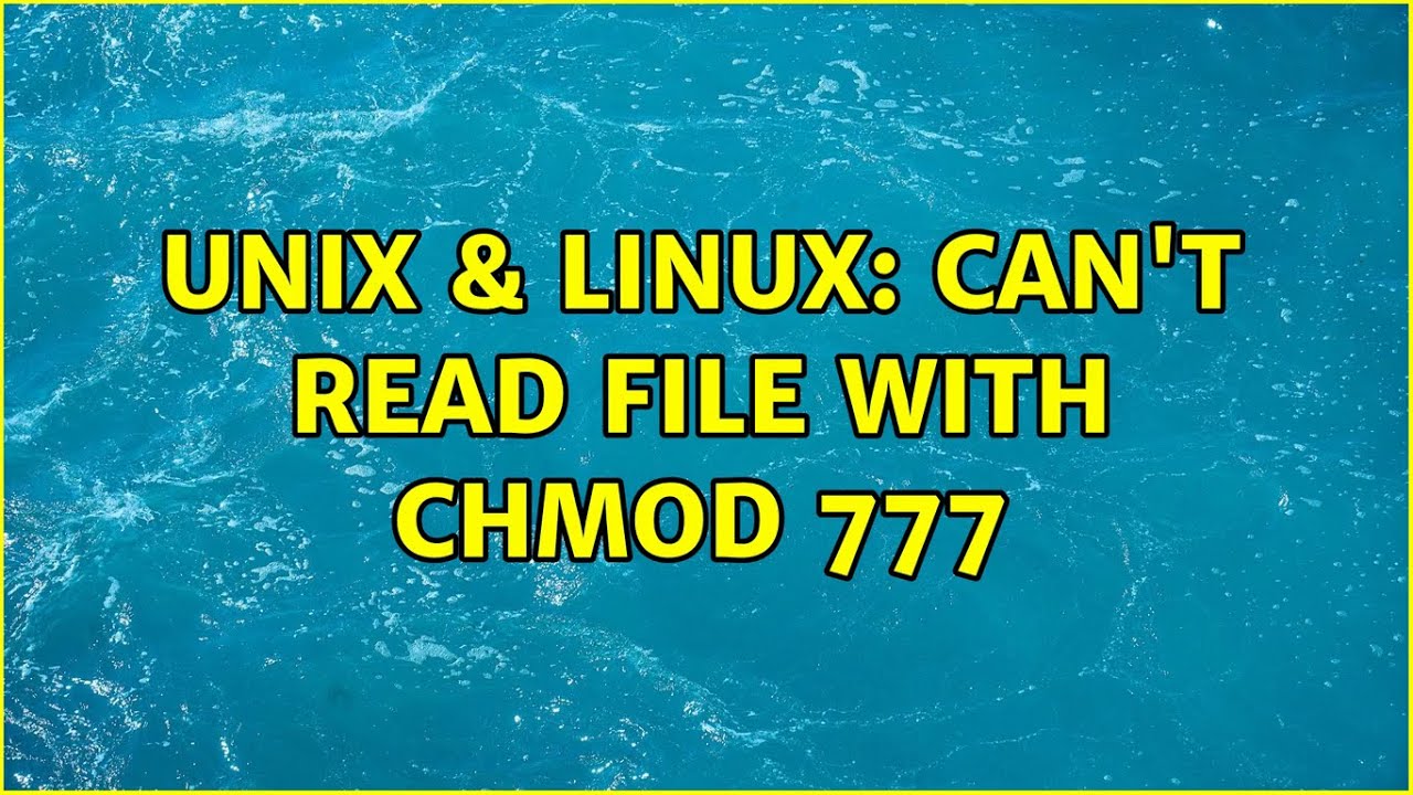 Unix Linux Can T Read File With Chmod 777 Youtube