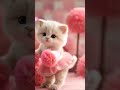 قطة عروسة بفستان وردي كيوت بشكل لا يصدق