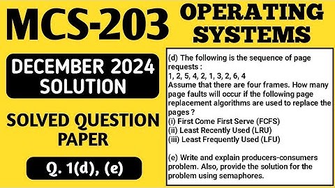 P2- 1(d), (e) | MCS 203 Dec 24 Solution | MCS203 Solved Question Paper | MCS203 Important Questions