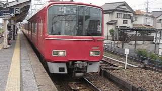 名鉄日比野駅平日編普通佐屋行き3700系3703F到着発車