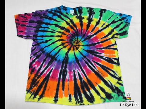 Tie Dye Designs:  Making A Rainbow and Black Spiral Tie Dye Shirt