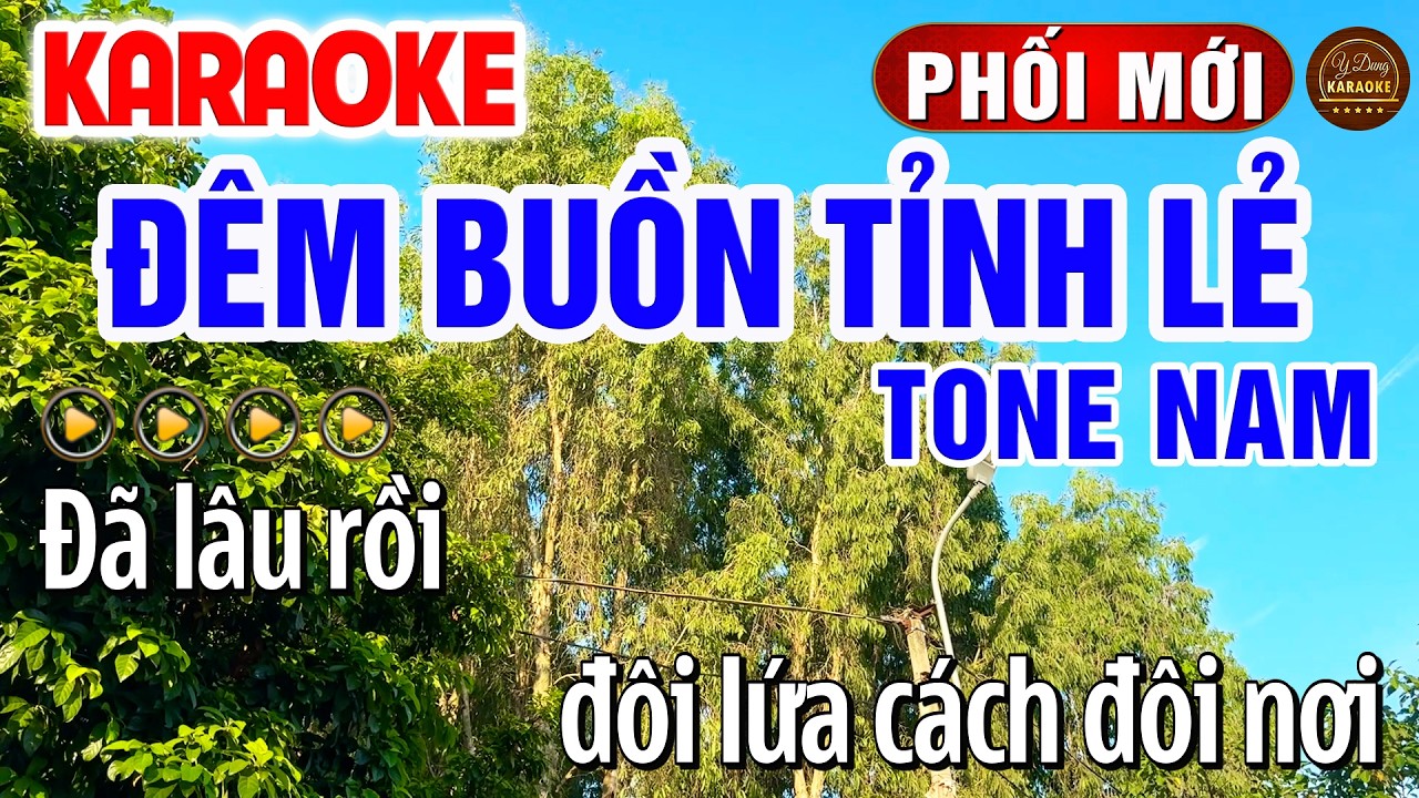 Đêm Buồn Tỉnh Lẻ Karaoke Tone Nam Nhạc Sống Dễ Hát | Y Dung Karaoke