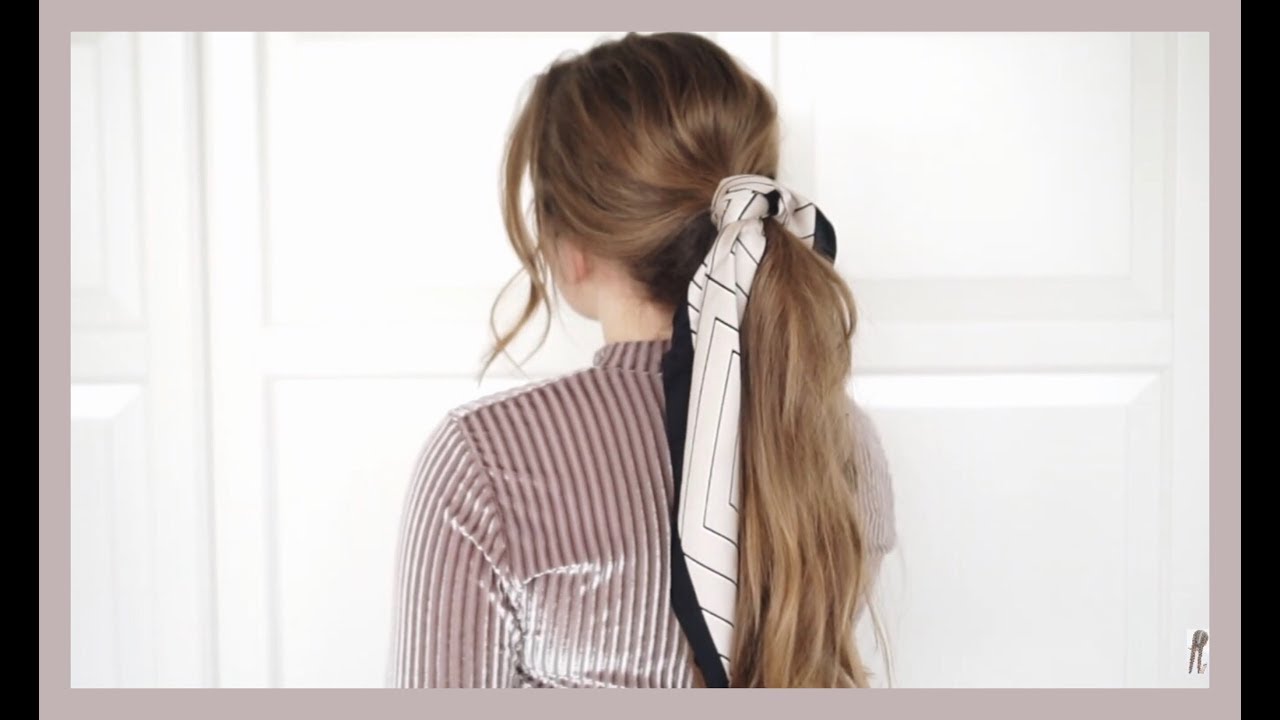 PONY WITH HAIR SCARF / EASY HAIRSTYLE