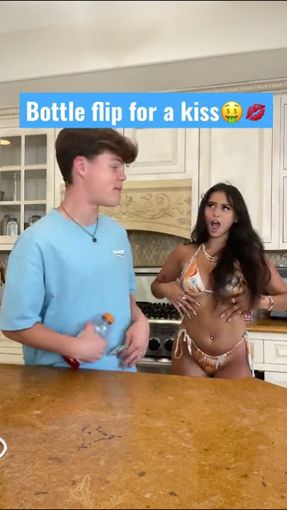 LAND THE BOTTLE FLIP, WIN A KISS 💋- #shorts