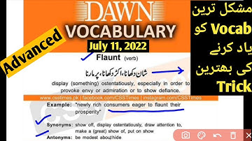 Dawn Vocabulary with Urdu Translation, Synonyms and Antonyms || @JWTCSSVideos