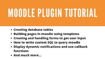 Moodle plugin developer tutorial - Introduction #1