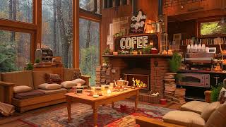 Soothing Jazz Instrumental Music for Work,Study,Relax ☕ Cozy Coffee Shop & Forest Ambience