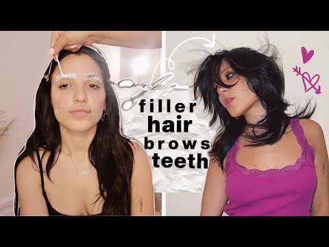 GLOW UP TRANSFORMATION *IN NYC* (wolf cut, bleach brows, tooth gem, filler + more!)