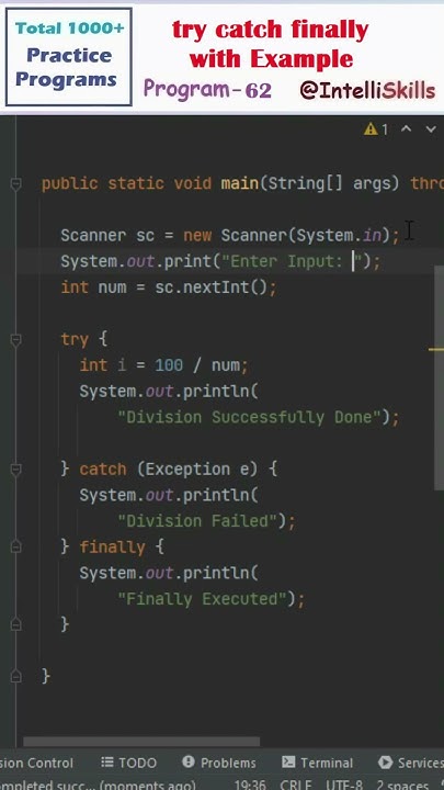 Java Program 62 | try catch finally with Example | Exception Handling # ...