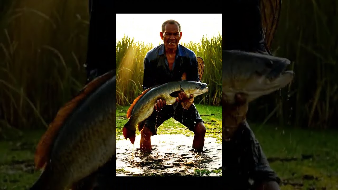 Old man catch GIANT Snakehead from the mud 