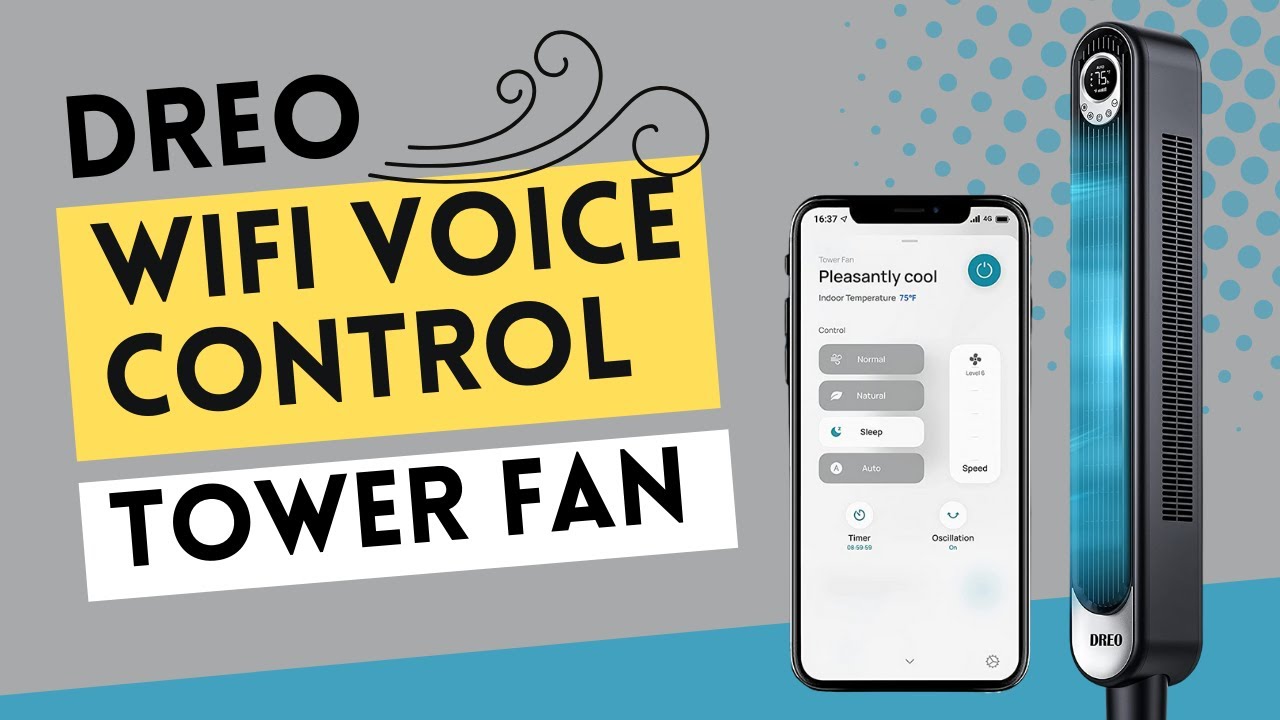 Dreo WiFi Voice Control Tower Fan - YouTube