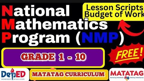 NATIONAL MATHEMATICS PROGRAM (NMP) LESSON SCRIPTS DLP || GRADE 1 - 10 || DEPED MATATAG CURRICULUM