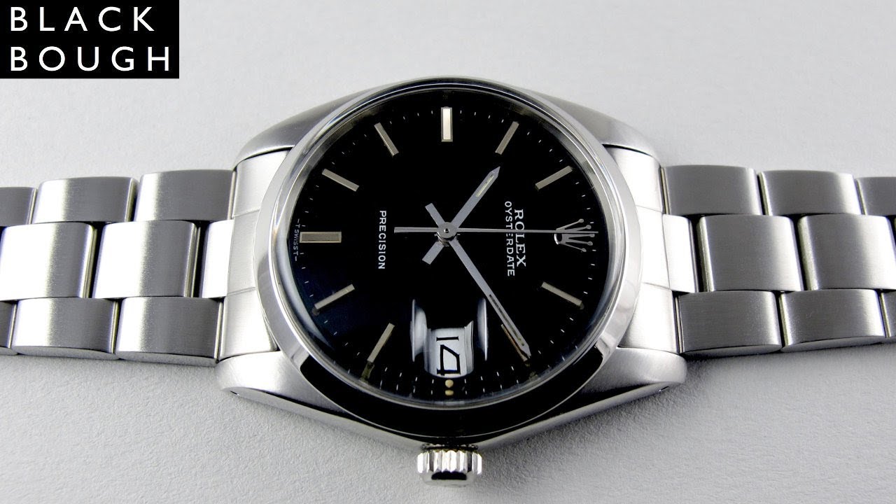 rolex oysterdate precision black dial