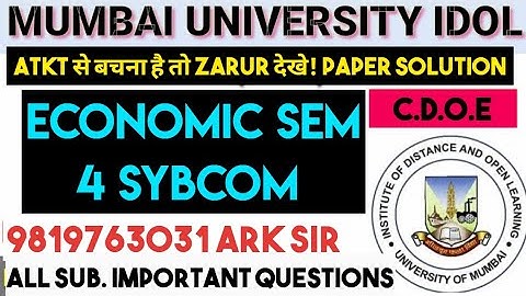ECONOMIC Sem4 |economic SyBcom sem4|Exam2025 SYBcom SEM4|IMP QUESTION|IDOL MUMBAI UNIVERSITY EXAM