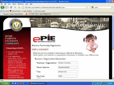 School District of Manatee County ePIE Registration - Step 1