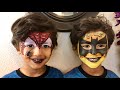 تعلم الرسم على الوجه خطوه بخطوه ( بات مان ) / Bat man face paint / فقرة مواهبي