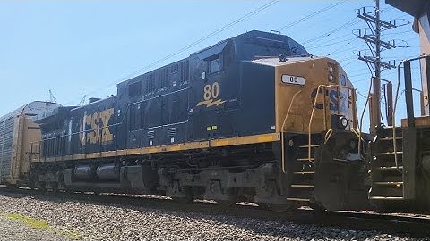 New CSX YN3c AC4400CW #80 trailing 2nd on Autorack M216 in Mentor Ohio early June 2024