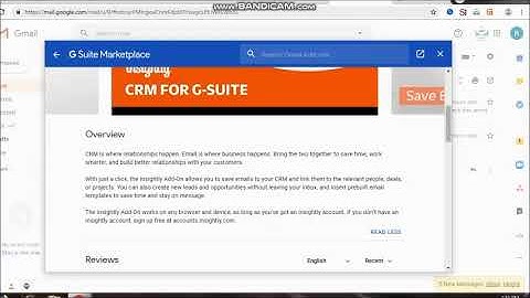 G-Suite: Insightly Sidebar For Gmail