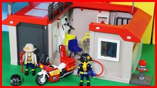 消防局救火車玩具故事，消防員摩托車執行救火任務!
