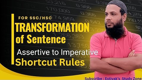 Assertive to Imperative | Changing Shortcut rules | Transformation of Sentence