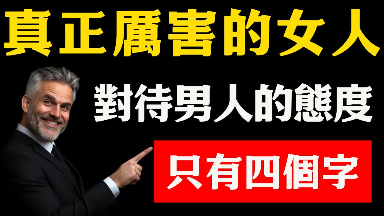 真正厲害的女人，對待男人的態度只有四個字，這才是頂級智慧