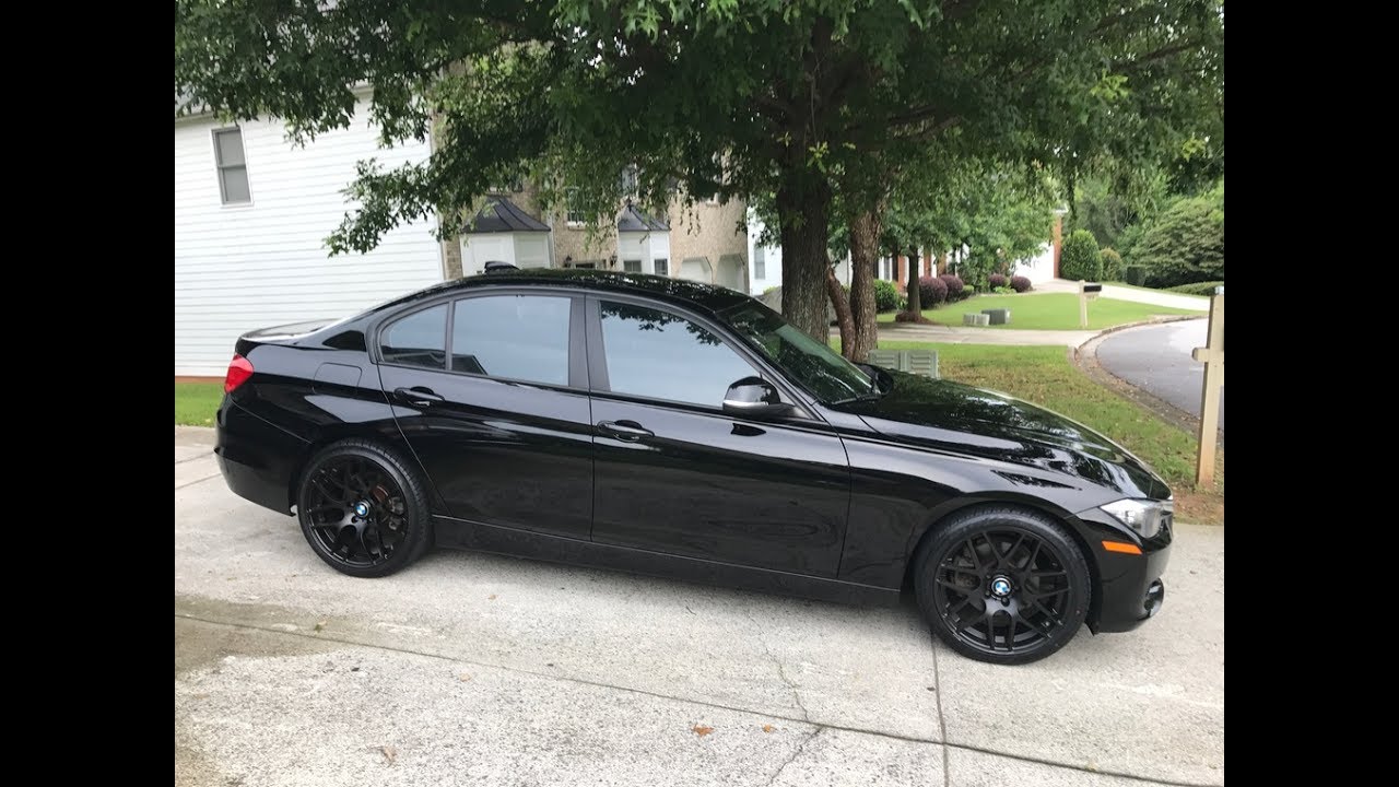 MY BMW F30 GETS BLACK RIMS (BLACK ON BLACK BMW 328i) - YouTube