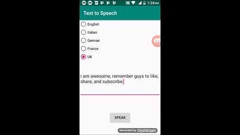 Android development tutorial - text to speech part 1,