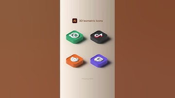 How to Convert Flat Icons Into 3D Isometric Icons in Adobe Illustrator simple and easy  #tutorial