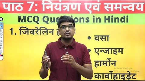 Class 10 Science/विज्ञान Chapter 7 - नियंत्रण एवं समन्वय | Objective Question mcq test