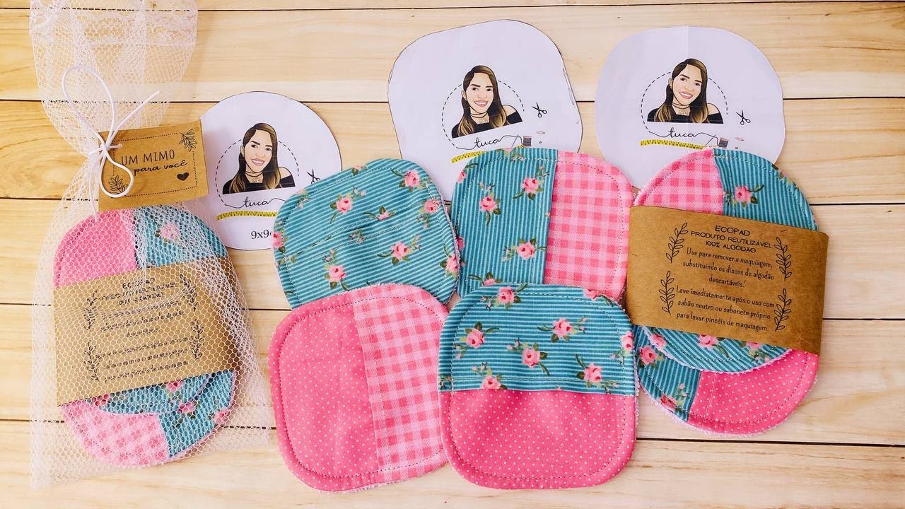 Como fazer ECOPAD DISCO DE TECIDO PARA LIMPEZA FACIAL - com Molde Gratuito - kit SPA 2.0  por @tuca