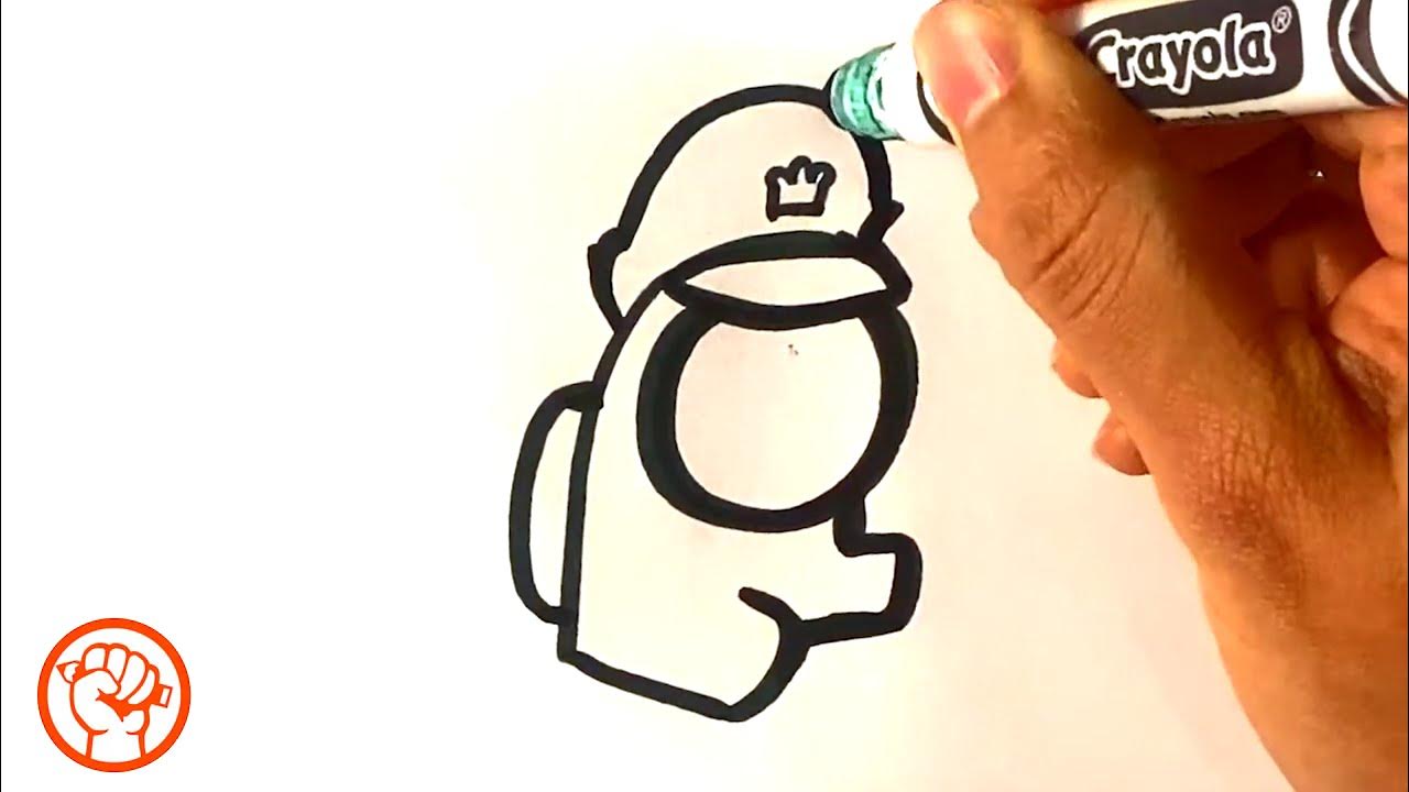 How to Draw Among Us - Mini Crewmate Police Hat - Easy Pictures to Draw
