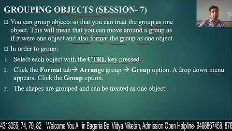 Grouping Objects (Session -7) Ch- 9 (Digital Presentation Intermediate)