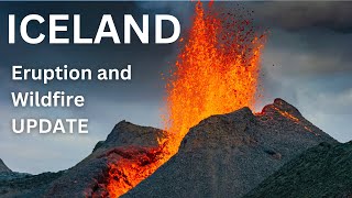Lava is changing the landscape around Grindavik and Wildfires keep burning #volcano #iceland #lava